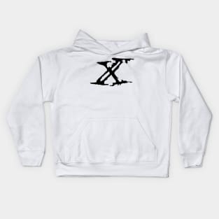 Dark and Gritty letter X from the alphabet Kids Hoodie